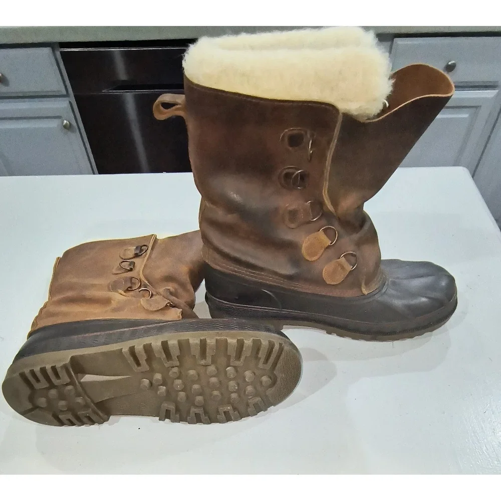 Vintage LaCrosse Iceman 70436 Winter Pac Boots Men's Size 11 Made In USA Leather